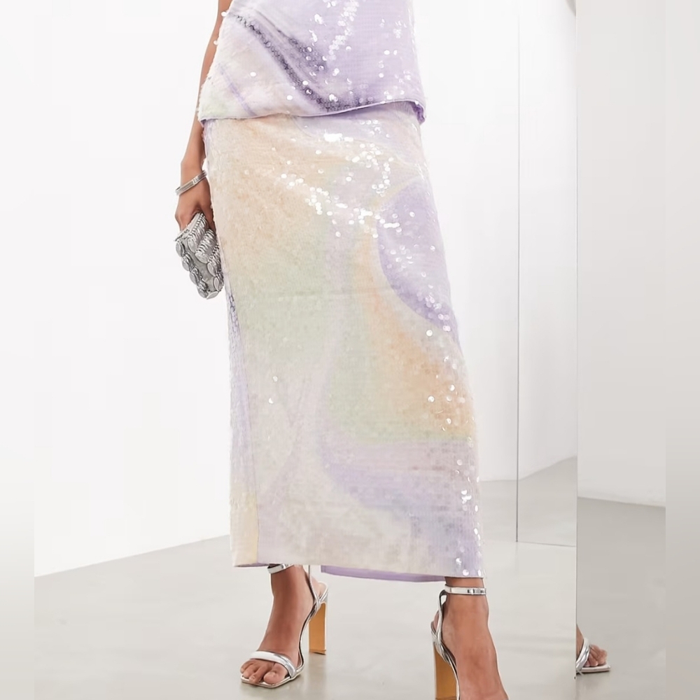 ASOS Sequin Skirt in Pastel Hues